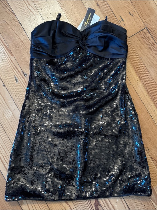 Shoshanna Dresses & Skirts - Shoshanna Women's Black Twist-Front Sequin Mini Dress Size 2